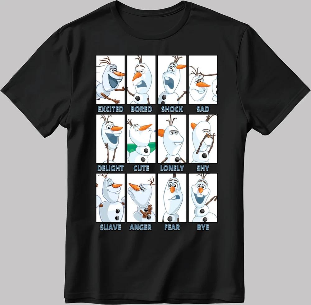 Frozen Olaf Moods Black TShirt S