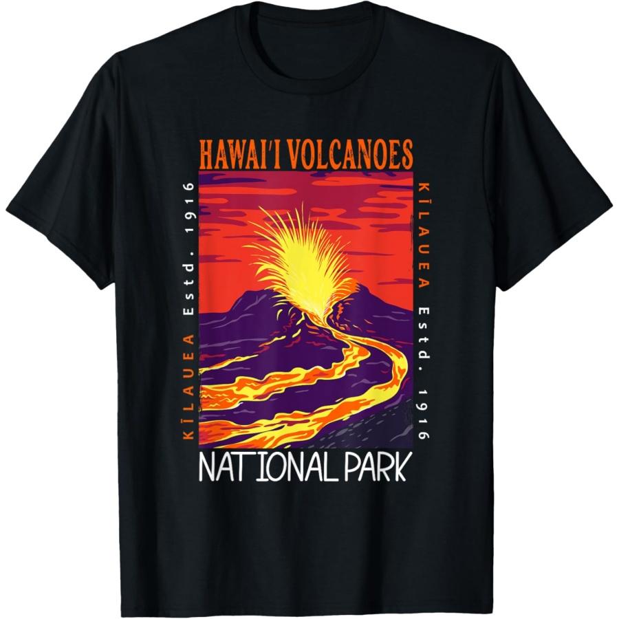 Hawaii Volcanoes National Park Kilauea Volcano Vintage T-Shirt(1) XXXXXL чёрный