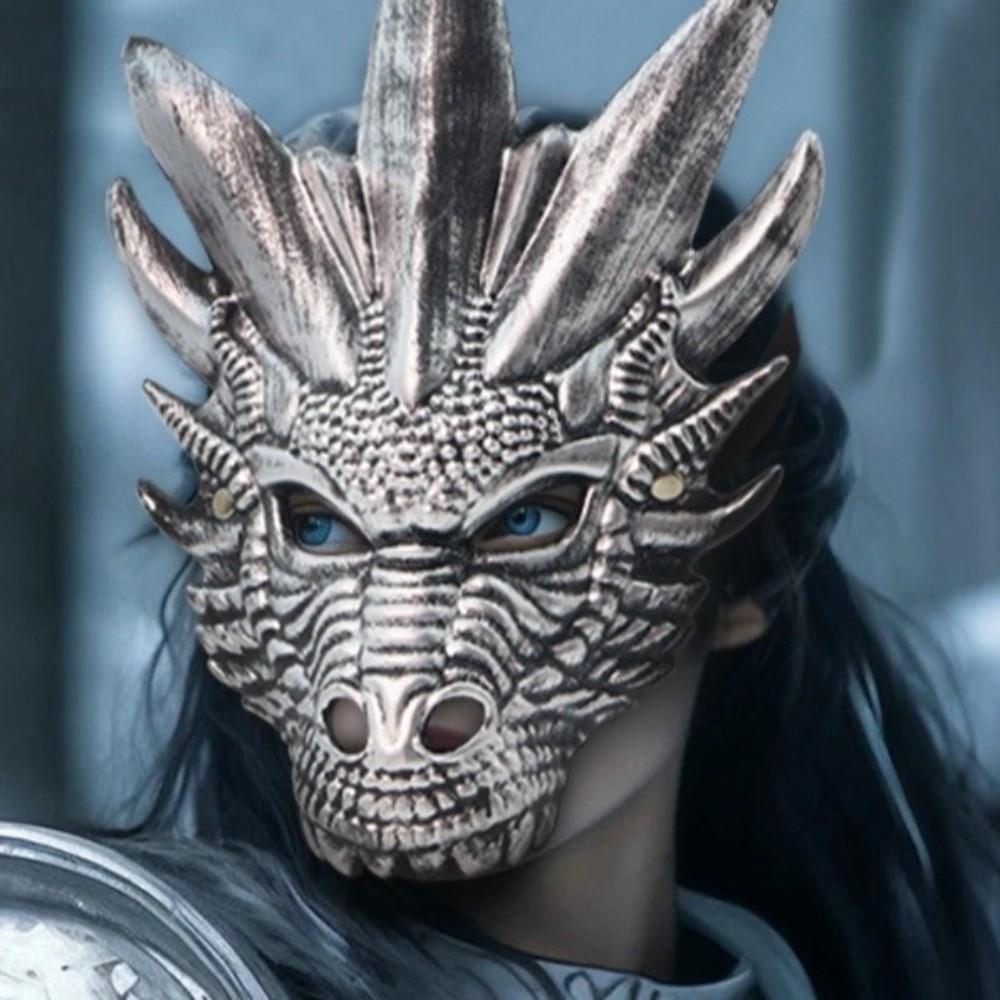 Full Face Dragon Head Mask Animal Masquerade Mask Punk Halloween Mask  Women