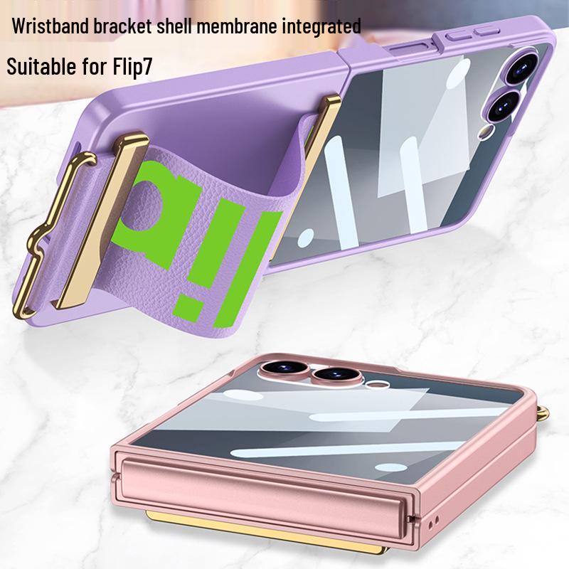 Samsung Flip7 Ultra-Thin Wrist Strap Foldable Case - Light Luxury Screen Integrated Protective Cover