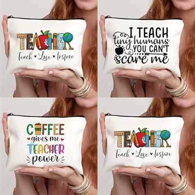 1 Stück Lehrer Liebe Inspirieren Druck Kosmetiktasche, Damen Make-up Tasche Beutel Reise Toilettenartikel Organizer, Zurück zur Schule Lehrergeschenk