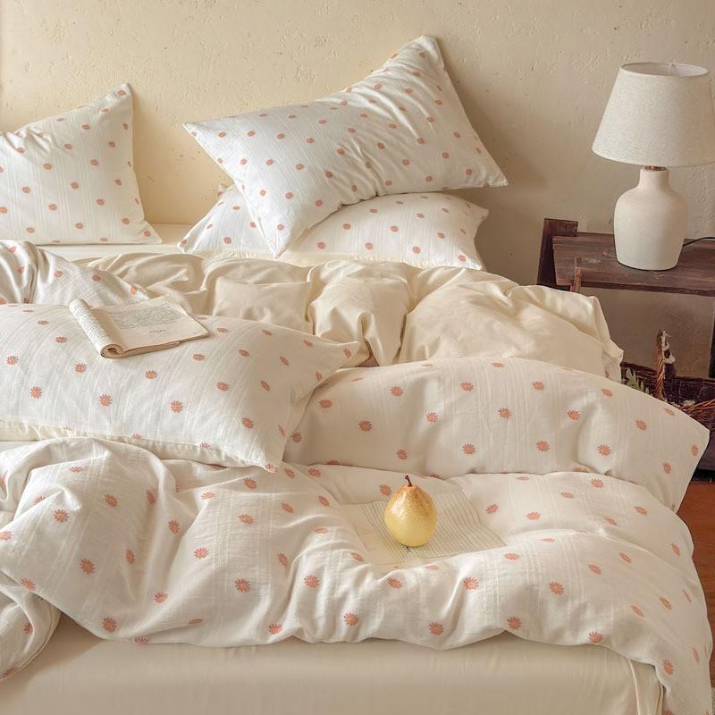 60S Cotton Floral Duvet Cover Set Cute Bedding Home