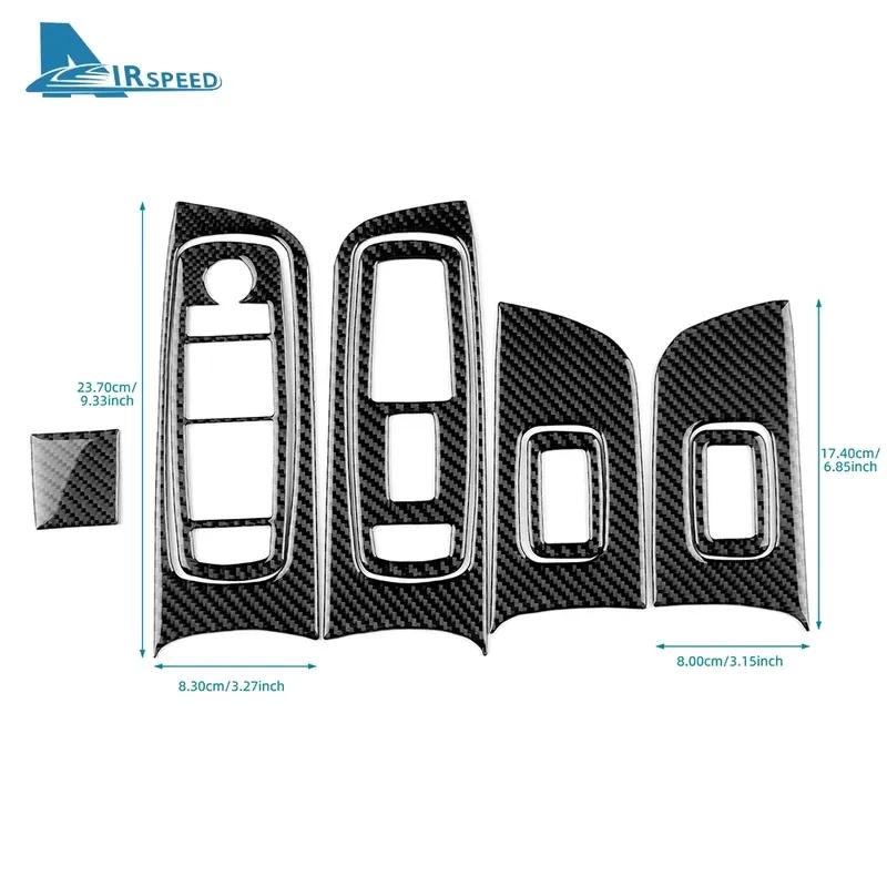 Real Soft Carbon Fiber LHD RHD Car Car Window Lift Panel Sticker Trim Accessories For Chrysler 300 300C 2011 2012 2013 2014