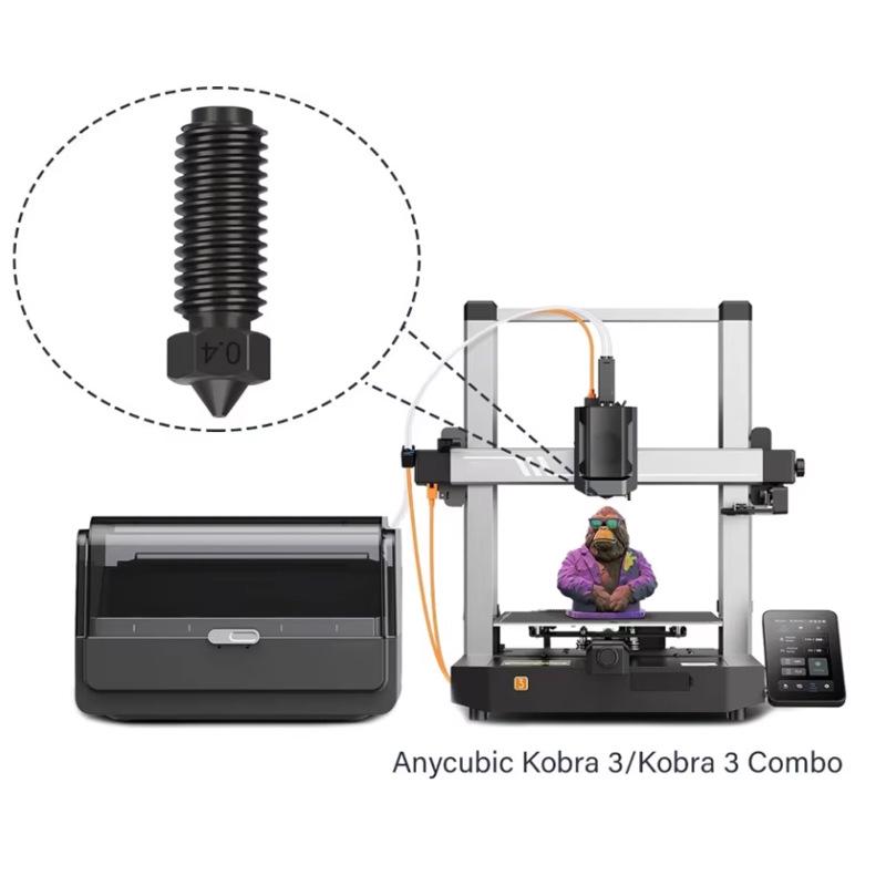 Premium Anycubic Kobra 3/S1C Hardened Steel Nozzle Head for 3D Printers Hardened Steel Nozzle 0.2mm
