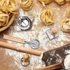 Wood Threaded Rolling Pin Pastas Tool Set Dough Scraper Gnocchi Board Dumpling Maker Ravioli Stamp Cutter Wood Texture