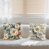 Retro Floral Throw Pillow Cover, Creative Oil Painting And Carving Printed Home Sofa Cushion Cover