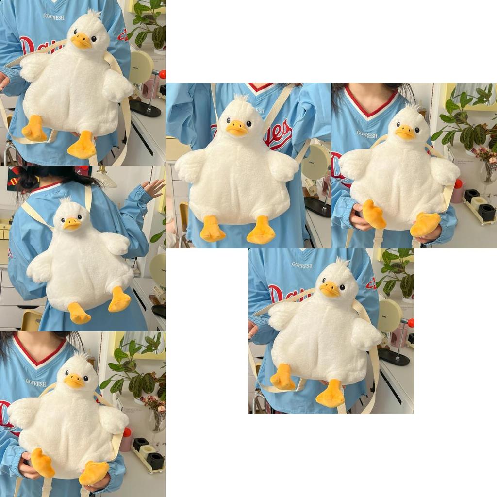 Cute Cartoon Plush Duck Backpack 2024 New Stylish Stuffed Toy Bag For Students