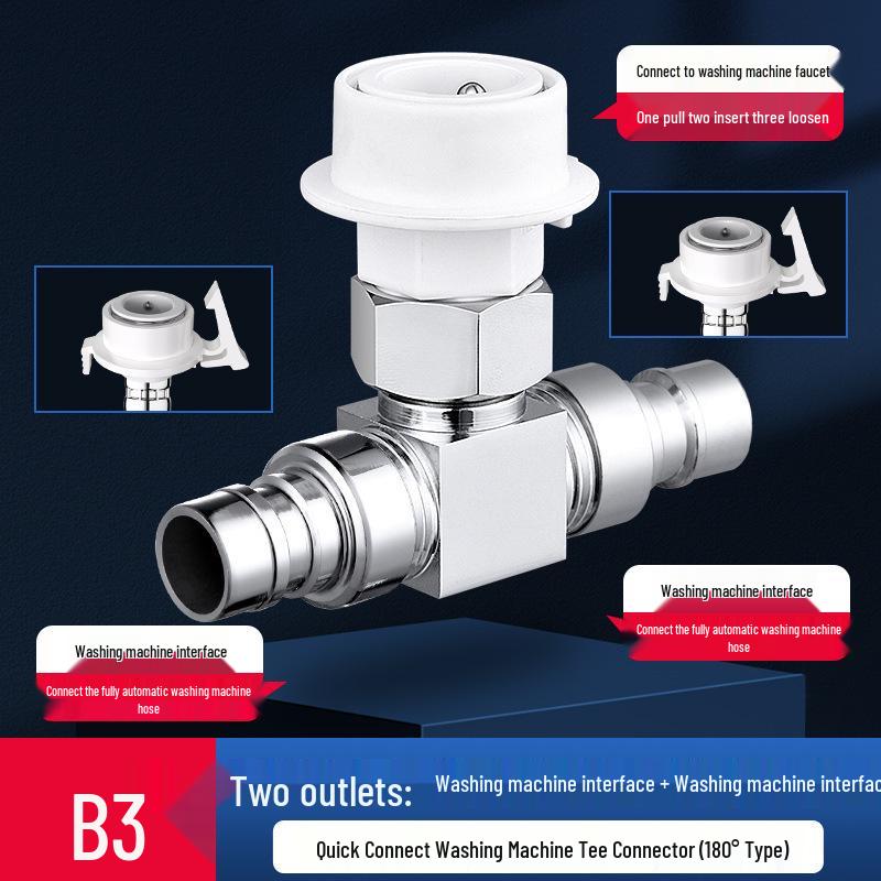 Dual Outlet Washing Machine Faucet Splitter Valve