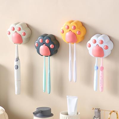 Creative Cat Claw Toothbrush Rack Wall Mounted Household Non Perforated Toilet Electric Toothbrush Children's Toothbrush Toothbrush Storage