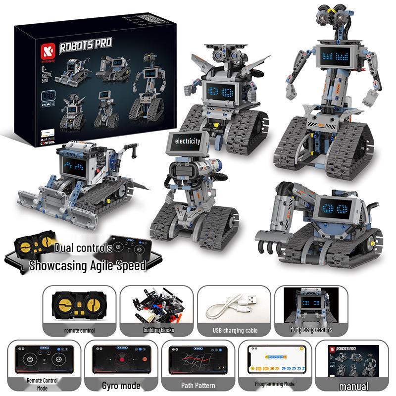 5-in-1 Remote Control Wall-E Robot Building Kit, Compatible with Lego, for Electric Science Education