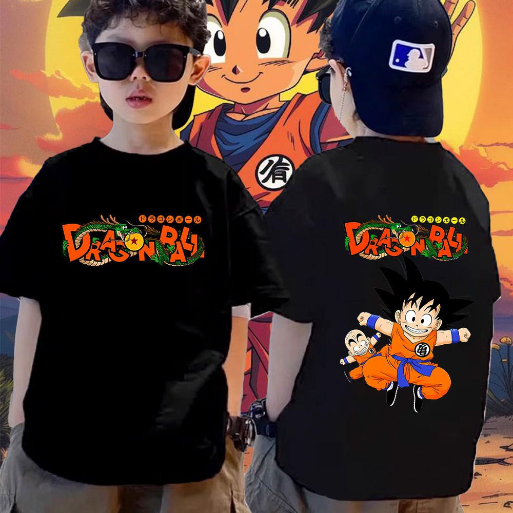 Dragon Ball Z Children's T-shirt Cute Anime Boy 1-11 Year Old Super Saiya Cartoon T-shirt