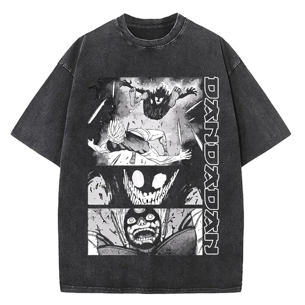 Dandadan Ayase Momo & Takakura Ken Death Metal Vintage Washed Anime T-Shirt, Unisex Supernatural Manga Fan Streetwear Tee, 100% Cotton Casual Short