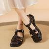 Fashion 2025 New Summer Flat Shoes Square Toe Pleated Women's Sandals Classic Slingback Casual Women's Slippers Party Women's Sandals