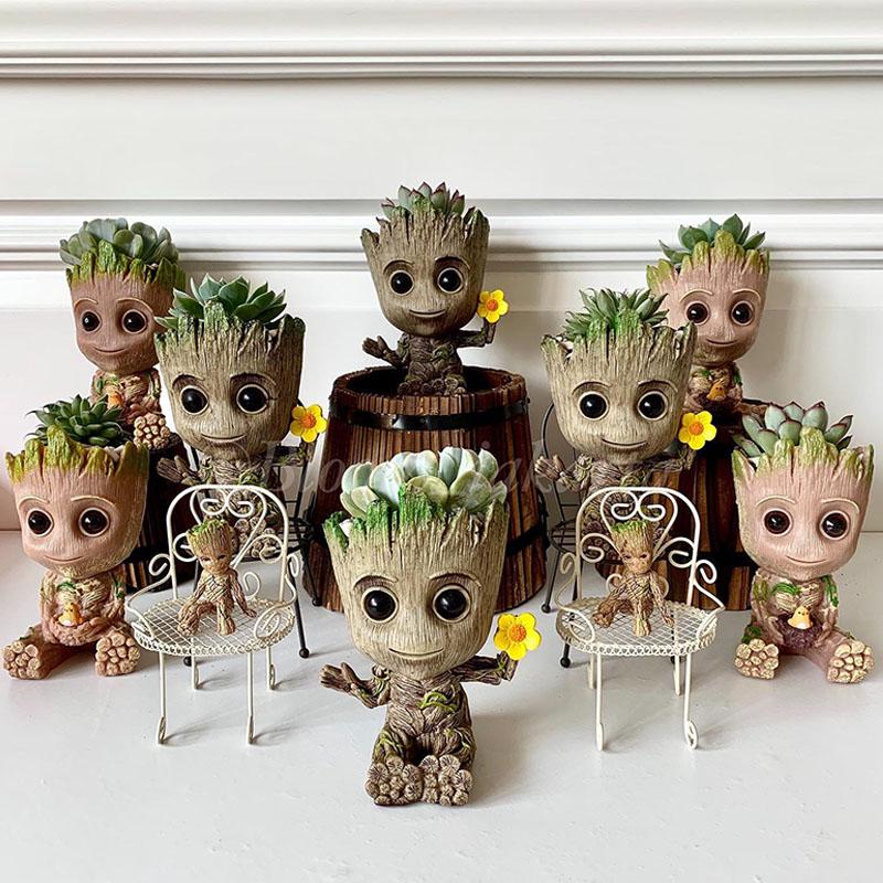 Cartoon Baby Groot Miniature Model Desktop Display Figurine Home Decor Figurine Office Anime Tree Man Ornaments Kids Toys Gifts