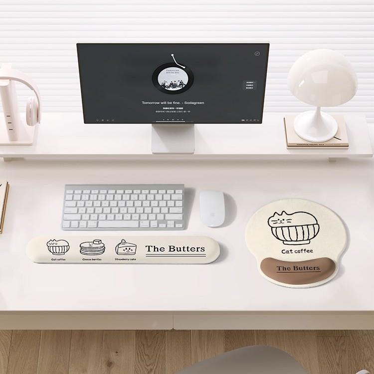 Creative Line Drawing Mouse Pad with Memory Foam Wrist Rest