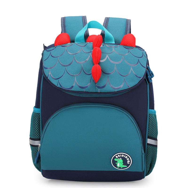 Kids Cartoon Dinosaur Backpack With Breathable Nylon For School And Travel