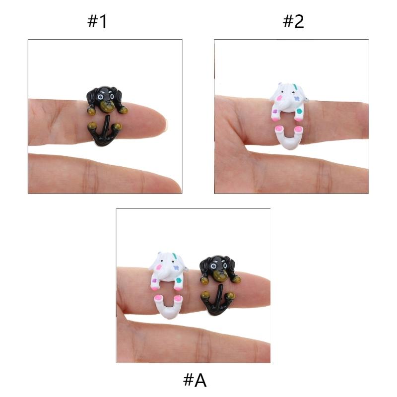 Cute Dog Elephant Adjustable Rings Unique Cartoon Animals Open Rings Simple Lovely Finger Rings Jewelry Stackable Rings
