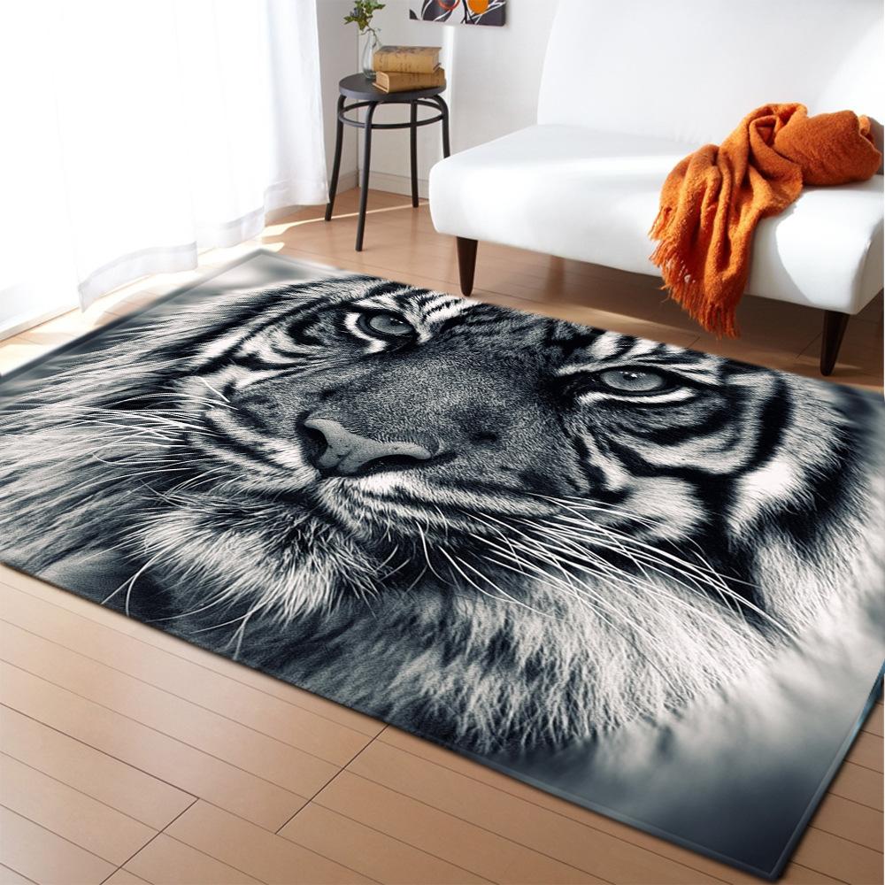 Leopard Tiger 3D Carpet Living Room Area Rug Kids Play Room Mat Dinosaur Boys Bedroom Rug Kitchen Mats Floormat Entrance Doormat