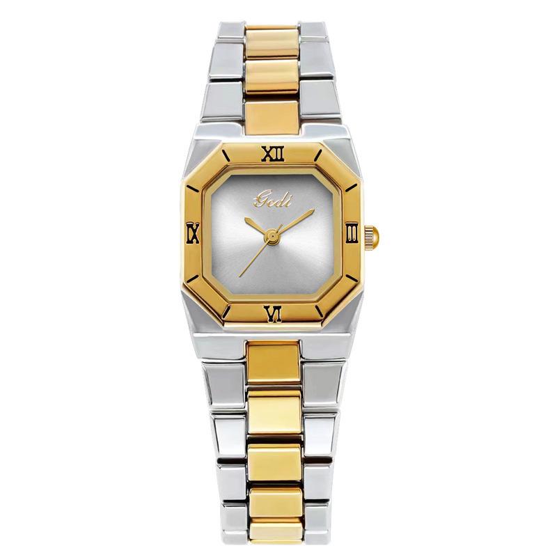 Medieval Gold Steel Belt Watch Women'S High-Value Niche Square Quartz Watch Women'S High-End Quartz Watch