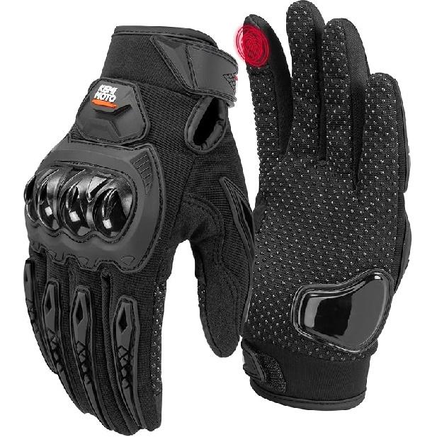 KEMIMOTO Motorcycle Gloves For Men/Women, Touchscreen Dirt Bike Gloves With Shell, Anti-Slip For Motorbike, Riding, Racing, Cycling, Dirt Bike, ATV, Medium