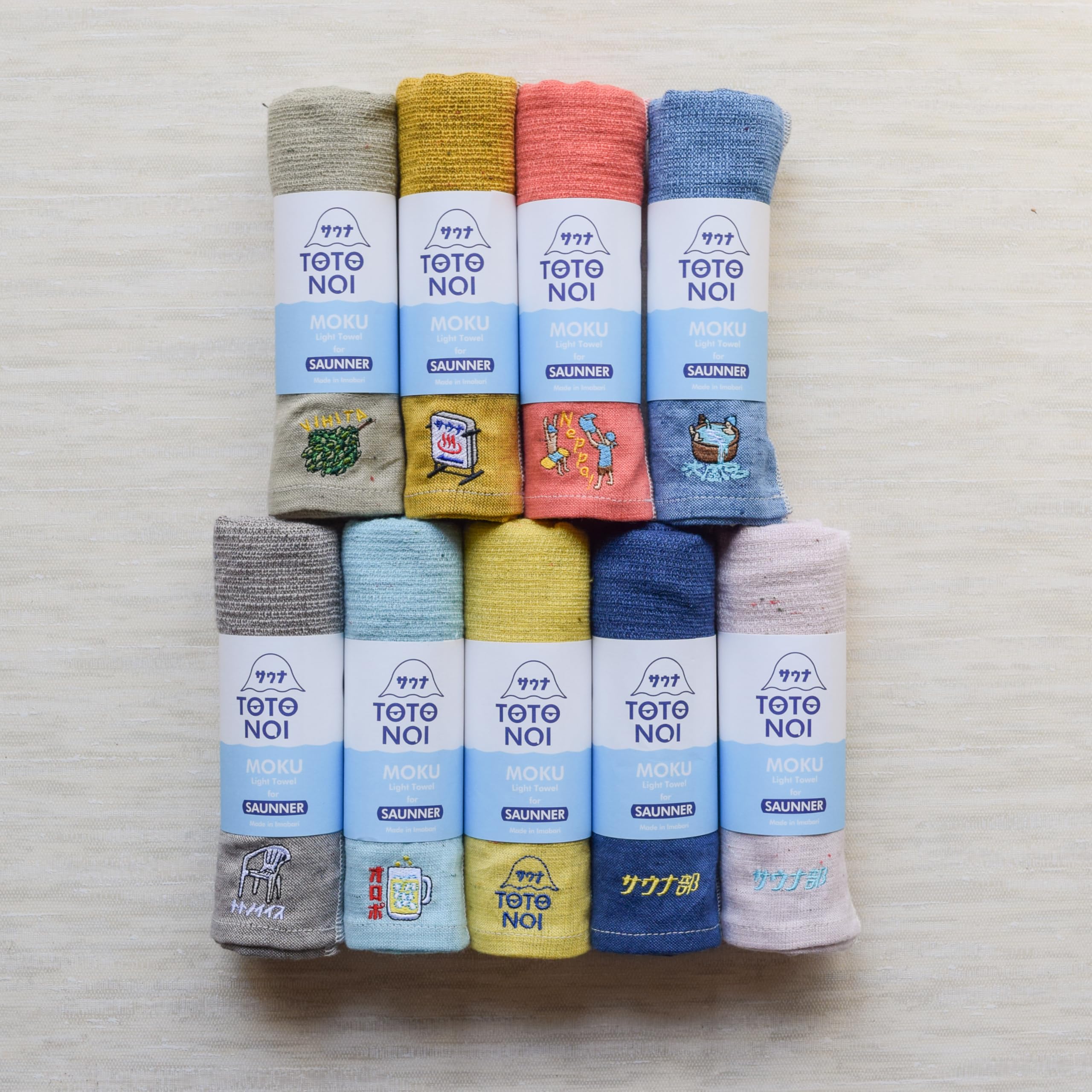 

Kontex Sauna MOKU Face Medium Set of 9 Sauna Heat Cold Totonoi Sauna Club Sauna Club Baby 33 x Made in Imabari Towels Towels, Size, (Vihta, Sign,