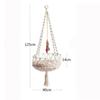 Handmade Crochet Cat Hammock Bohemian Hanging Bed Cozy Indoor Pet Nest for Kittens Comes with Mat