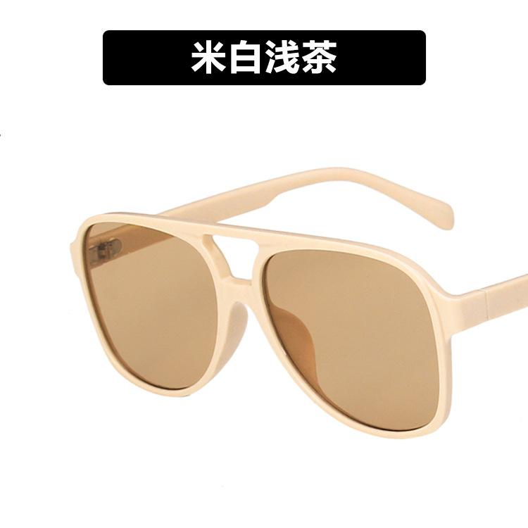 Cross-border European and American retro double beam sunglasses 2022 new trendy ins personalized big frame Internet celebrities same toad sunglasses