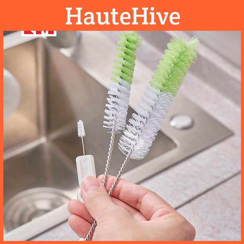 Spout Dual Color Brush Set For Bottles Cups And Kitchen Cleaning With Bristles Plastic