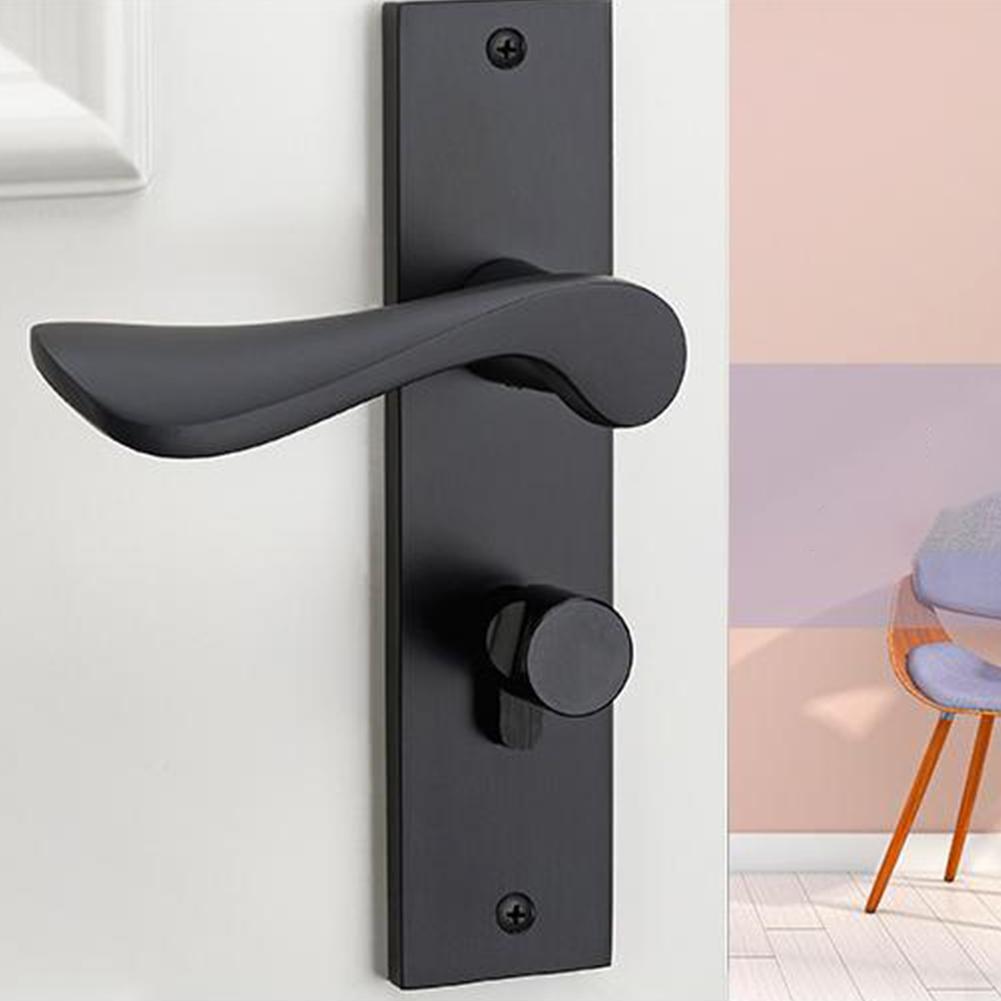 Black Finish Door Handle Complete Lock Set Door Lock Interior And Exterior Use And The Key Has Only Single Side
