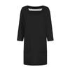 Women's Fashion Casual Solid Color Square Neck 3/4 Sleeve Short Dress