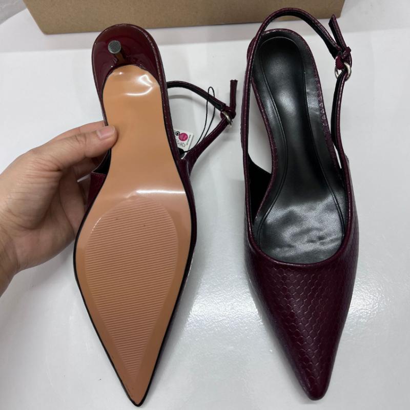 High Heels Office Lady Shoes Sexy Pointed Toe Slingback Footwear Pumps Elegant Stiletto Concise Women Dress Sandal