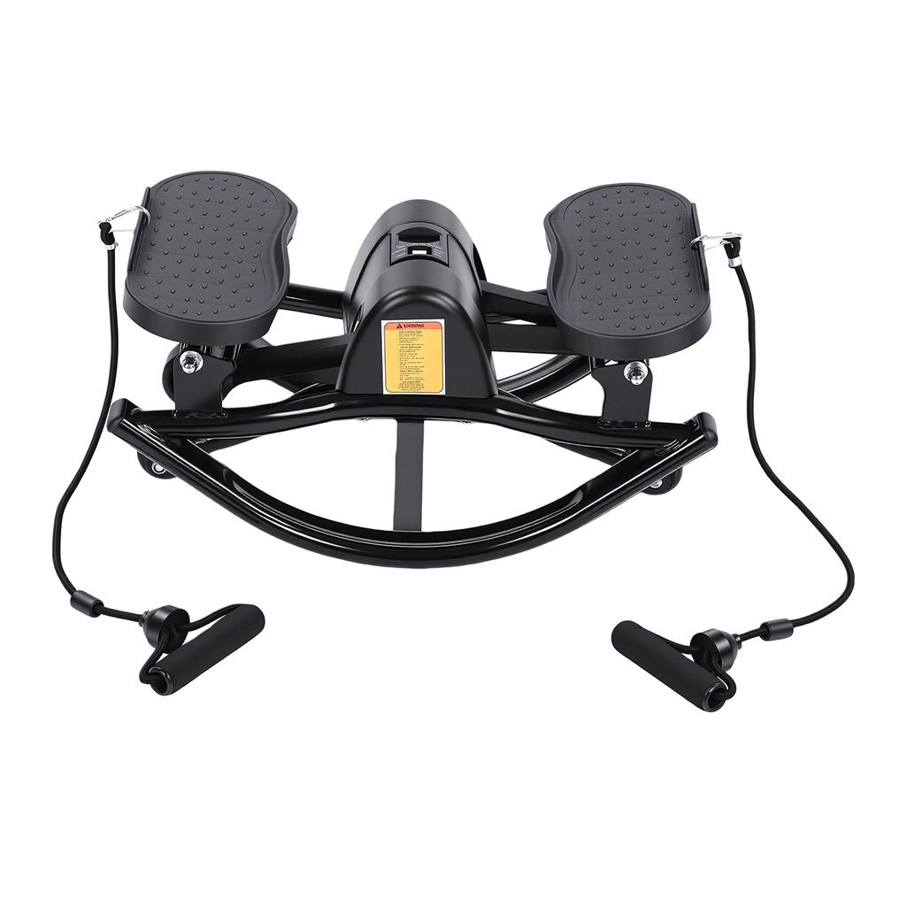 U Shaped Fitness Stepper Low Impact Side to Side Stepper with Bands Digital Display for Full Body Workout
