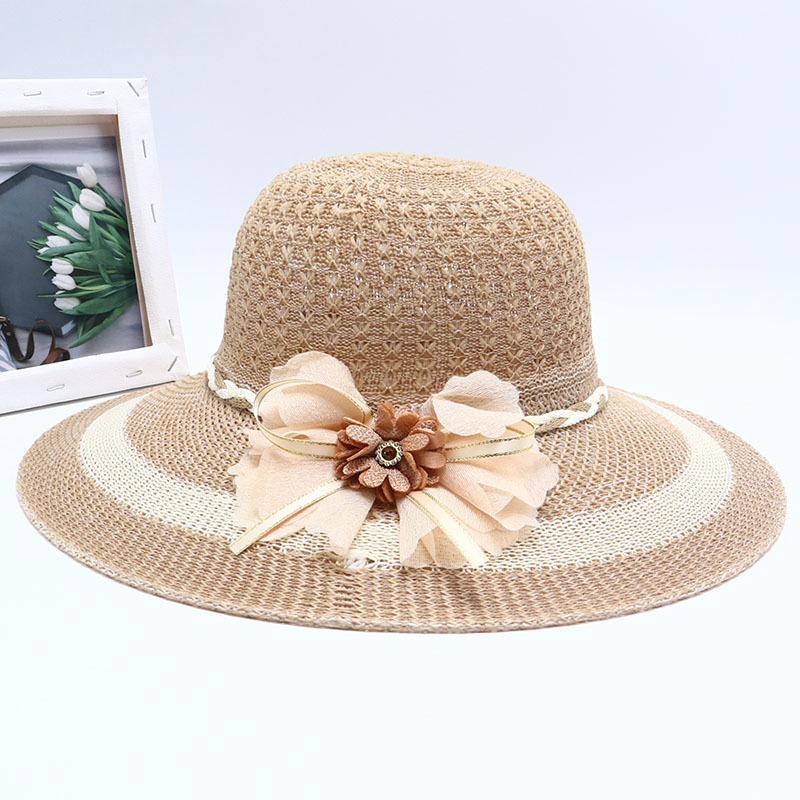 Straw Straw Hat Women's Big Eaves Beach Hat Summer Shading Sun Hat Outdoor Travel Seaside Spring and Autumn Versatile