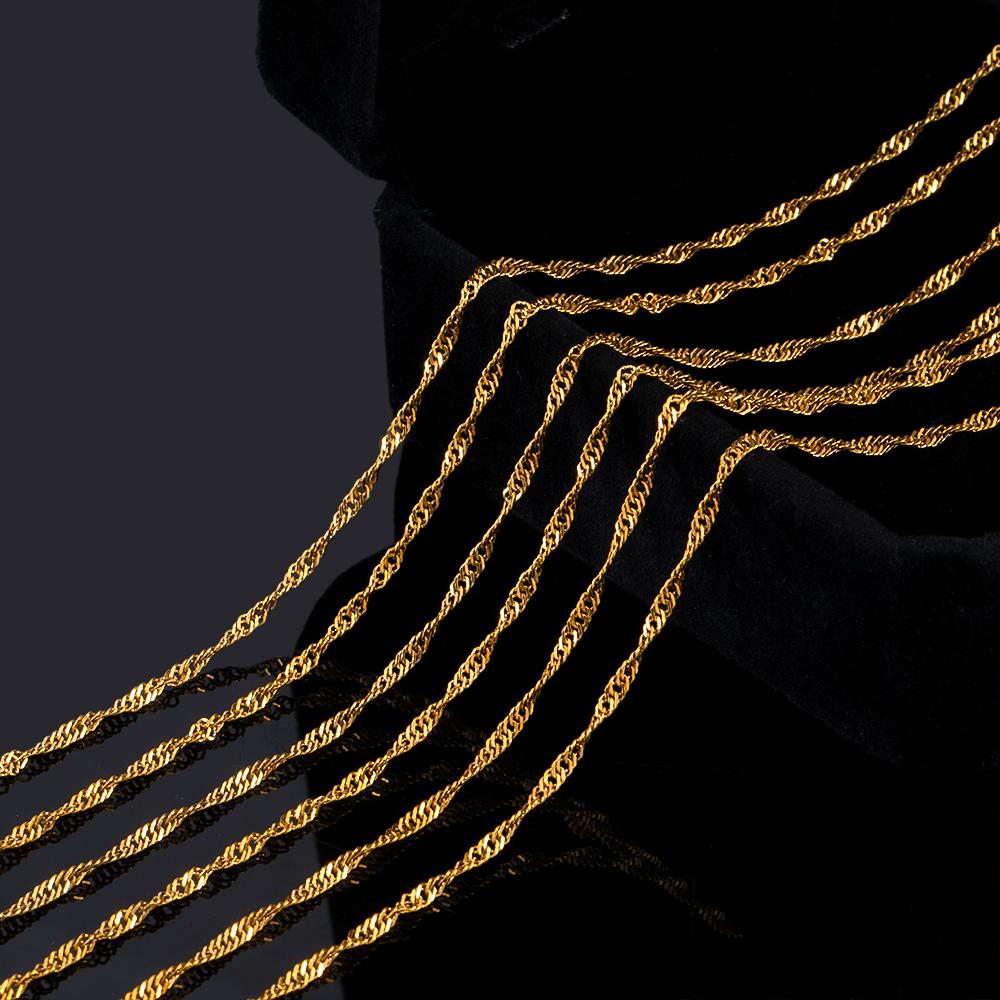 1Meter Stainless Steel Gold Plated 2mm Thin Chain Crossing Oval Necklaces Chain DIY Handmade Bracelets Material Jewelry Findings