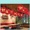Festive New Year Paper Fan Flower Decorative Hanging Ornament For Spring Festival Celebrations