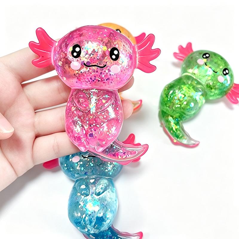 Γκλίτερ Μαλτόζη Αξολότλ Squishy Παιχνίδι Πίεσης Χαριτωμένο Διασκεδαστικό Ανακούφιση Άγχους Σαλαμάνδρα Αργής Ανάκαμψης Μπαλές Στρες Fidgets Παιχνίδια