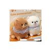 Cute Lace Scarf Pomeranian Plush Doll Children Companion Toy For Kids Comfort And Sleep