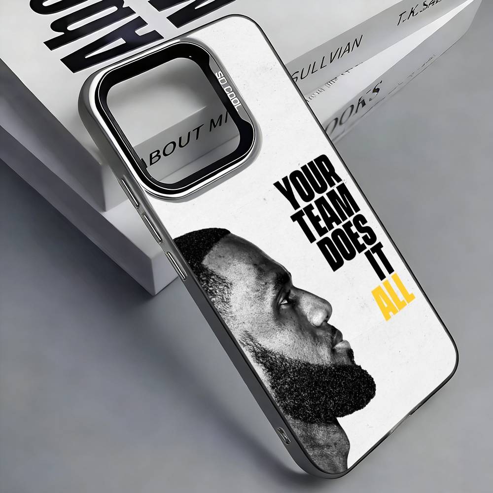 

Basketball L-Lebron J-James 23 Colorful Silver Back Phone Case For IPhone 17 16 15 14 13 12 11 Plus Pro Max Plus iPhone16e