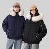 Unisex High-End Winter Trench Coat with Fur Collar, Casual Trendy Thickened Down Jacket