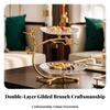 Two-Tier Fruit Tray Stand Two-Level-Tier Serving Footed for