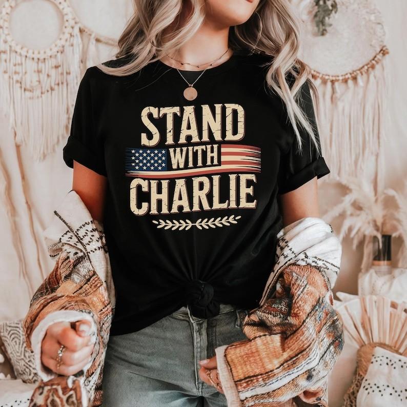 Stand With Charlie Kirk Shirt, Free Speech Support Tee, College Political Shirt Unisex T-Shirt XXXL