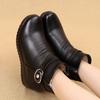 Winter Boots Women Genuine Leather Warm Ankle Boots Mom Autumn Plush Wedge Shoes Woman Shoes Big Size 34-42