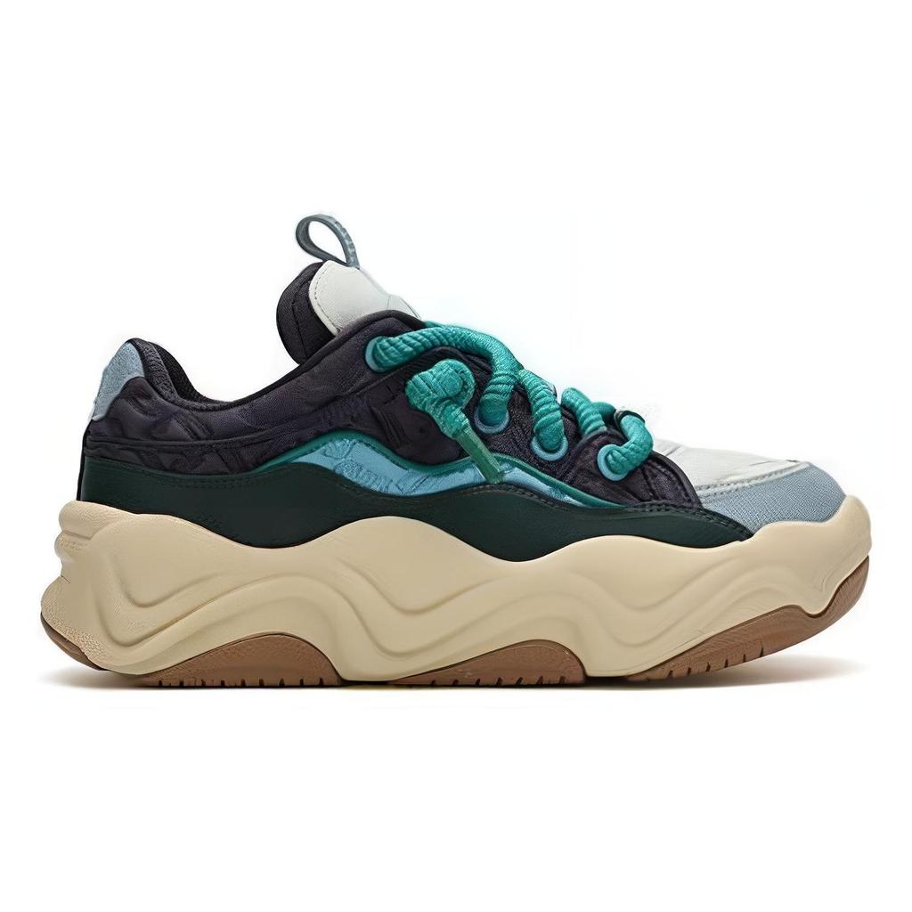 FILA Brook LV Fabric Synthetic Leather Comfortable Durable Breathable Low-Top Casual Shoes Men sneaker Blue Green F12M341202FCF