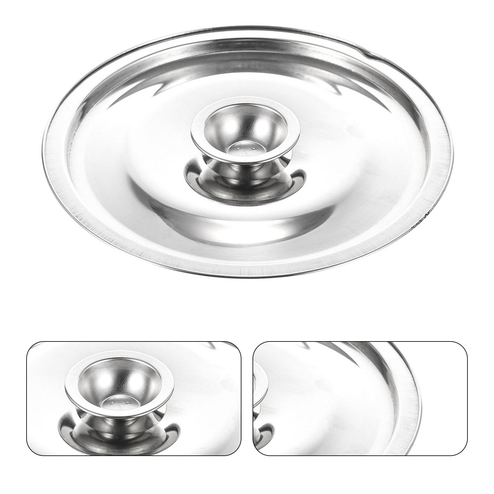 

Stainless Steel Seasoning Pot Lid 16Cm Spill Proof Universal Metal Cover for Oil Pots Jars Cookers Pans Barrels 14X14X1CM