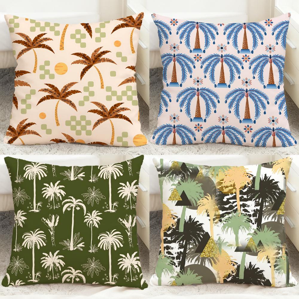 Palm Tree Cushion Cover Comfortable Reversible Pillow Cover Ideal for Car Sofa Bedroom Beyond