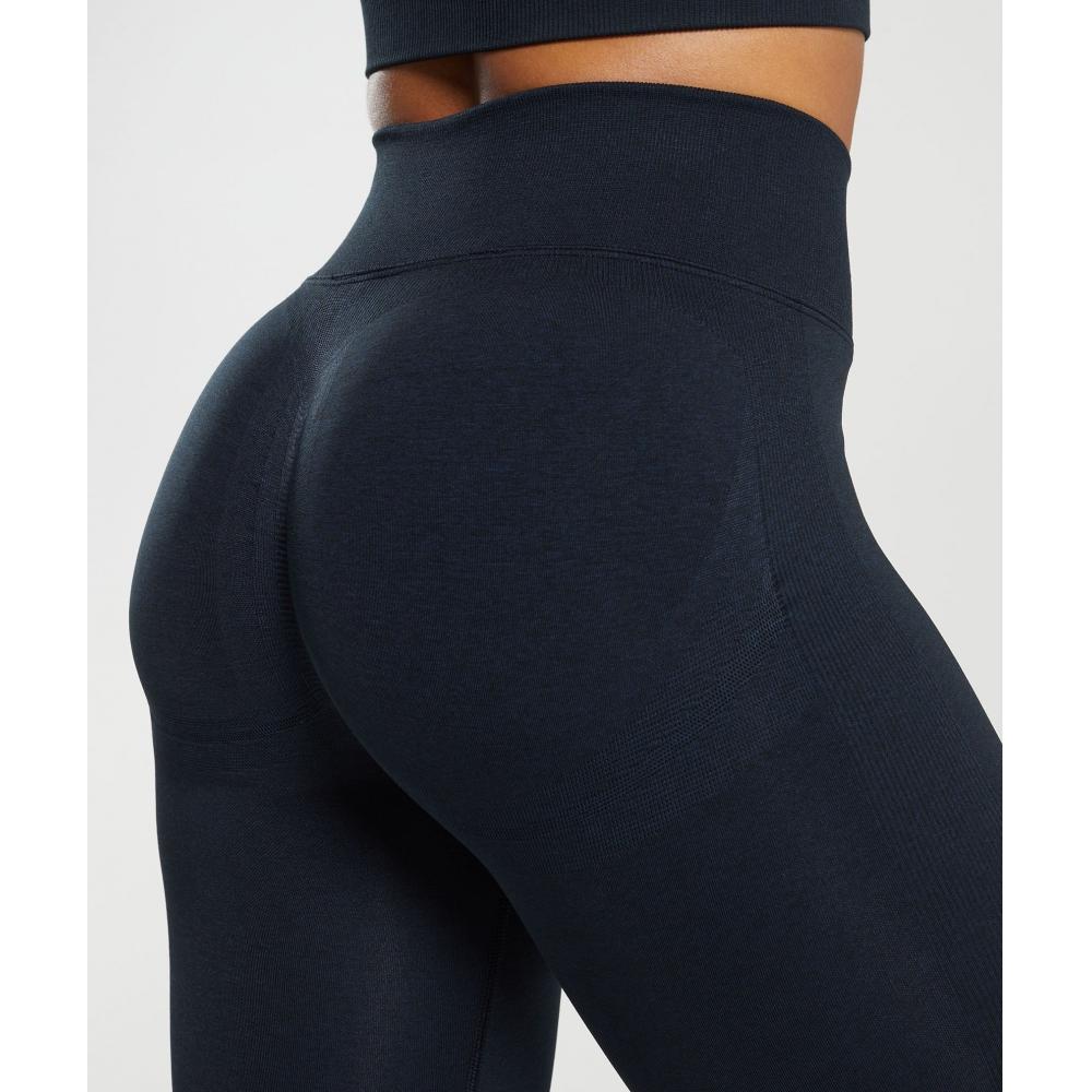 Gymshark Lift Contour Seamless Leggings Midnight Blue Black Marl B6a9c Ucvj