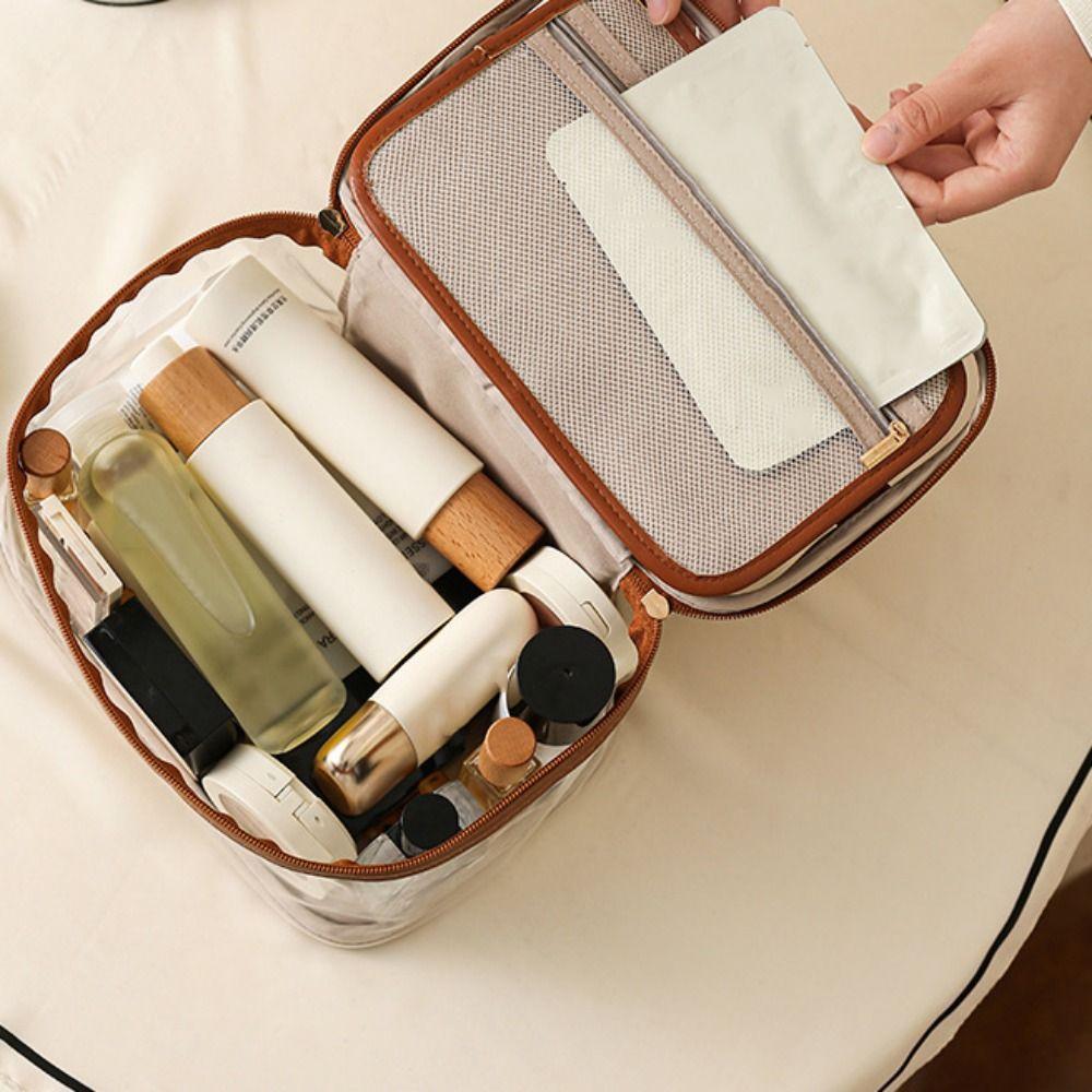 Multi-functional PU Cosmetic Bag Toiletry Bag Makeup Bag Fashion Cosmetics and Jewelry Bag  Travel