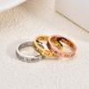 Titanium Steel Roman Numerals Diamond-encrusted Ring Non-fading Personalized Ring Men's and Women's Rings Couple's Rings
