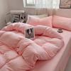 Bed Sheet Quilt Cover Nude Sleeping Pure Cotton Four-piece Set Washed Cotton Soft Bed Sheet Quilt Cover Solid Color Bedding