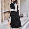 Fashion Winter Coat Female Warm Long Vest Hooded Elegant Fur Collar Thick Sleeveless Parka